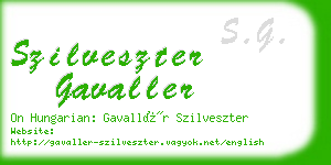 szilveszter gavaller business card